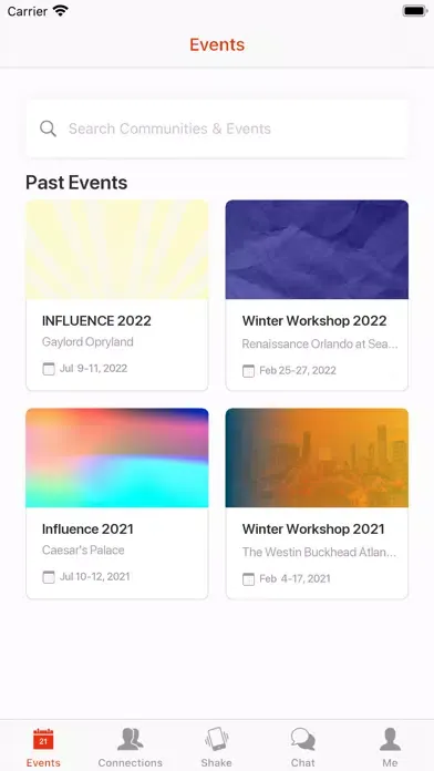 Capturas de tela do NSA Events 2022