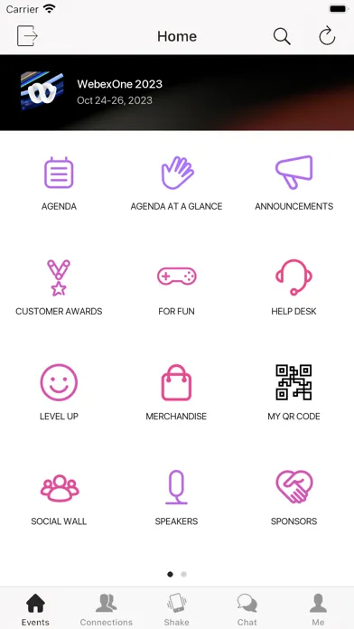 Capturas de pantalla de WebexOne Events