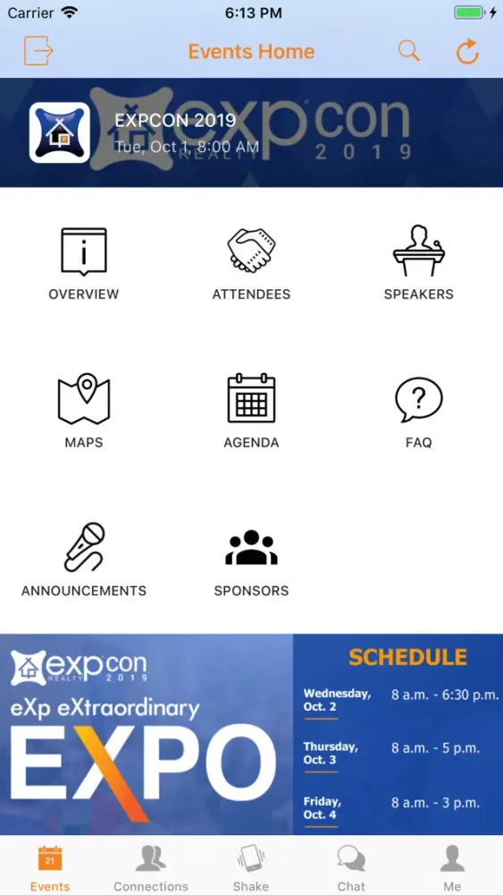 Captures d'écran de eXp Events