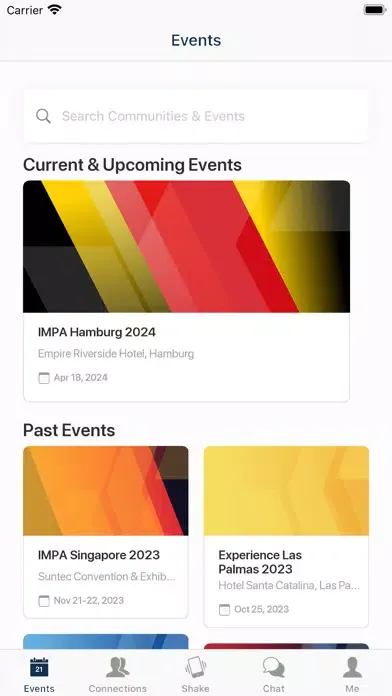 Скриншоты IMPA Events