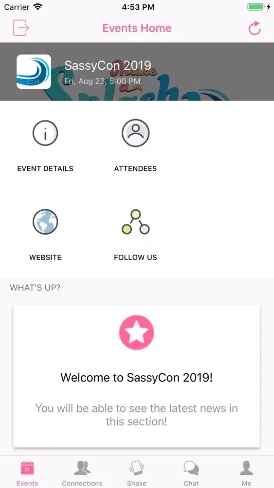 Capturas de tela do Sassy Suite Events