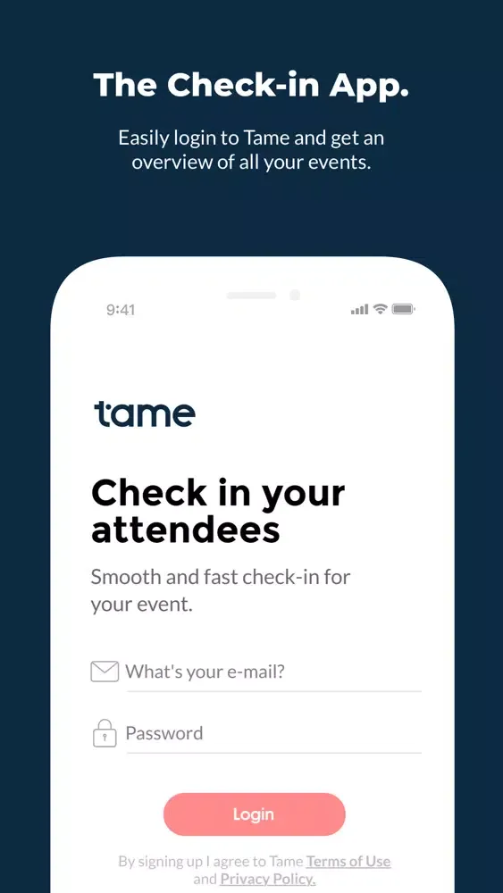 Tame Check-in App स्क्रीनशॉट
