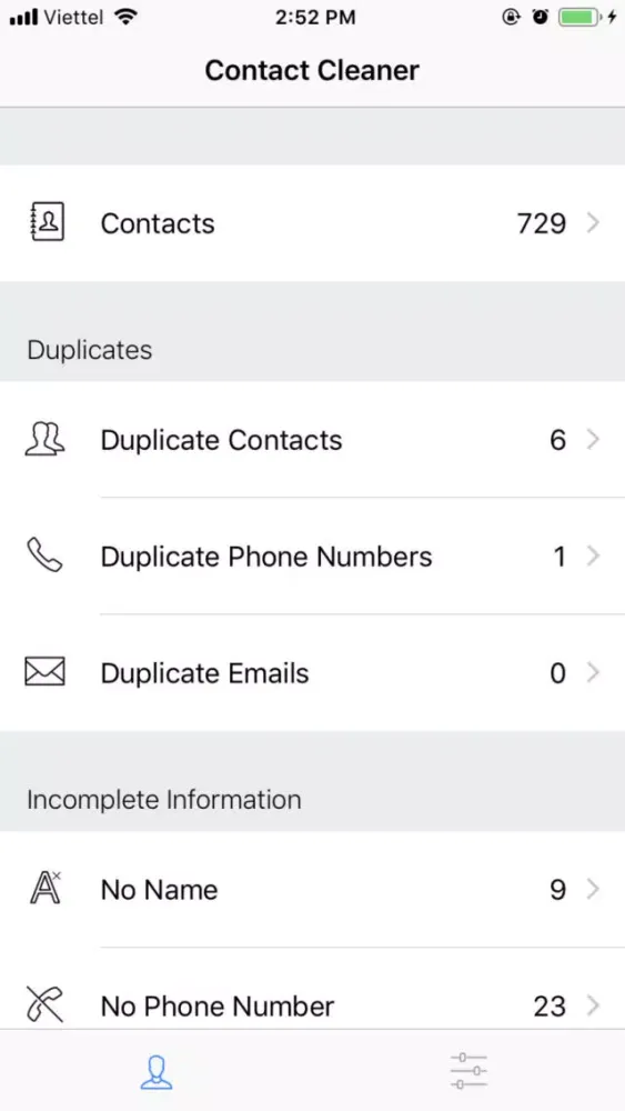 Captures d'écran de Contact Cleaner PRO