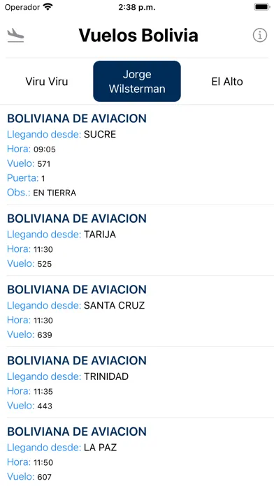 Capturas de tela do Flights Bolivia