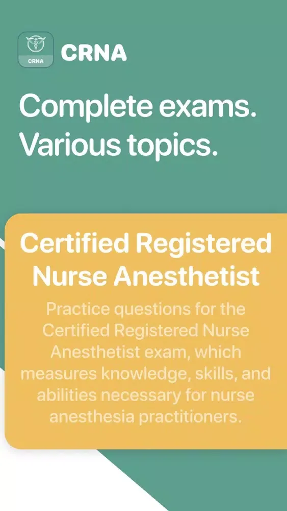 Captures d'écran de CRNA Exam