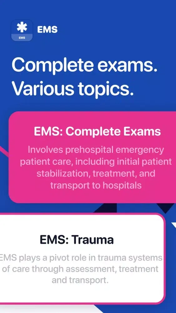 Zrzuty ekranu EMS Mobile Prep App