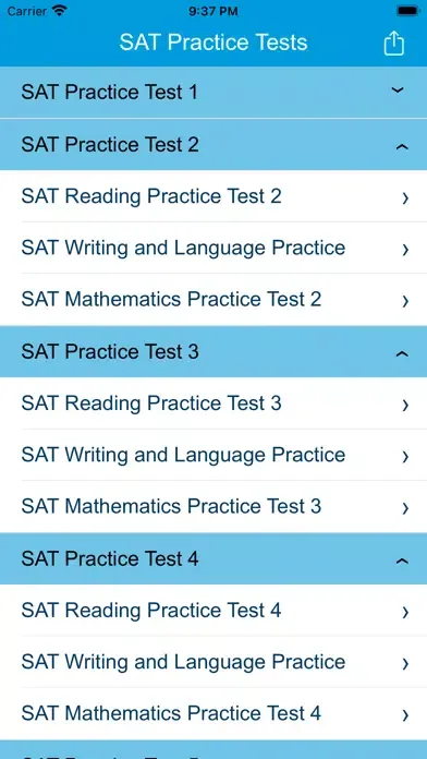 Tangkapan skrin SAT Model Practice Tests