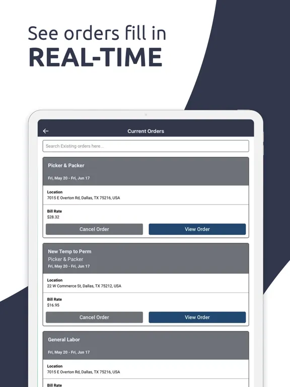Скриншоты swipejobs Business iPad 