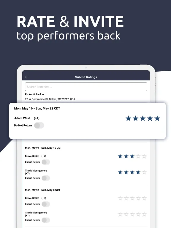 Скриншоты swipejobs Business iPad 