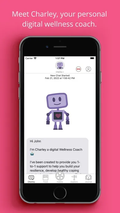 Capturas de tela do UCA Wellbeing App