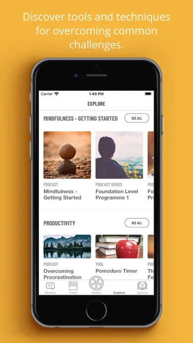 Capturas de tela do UCA Wellbeing App