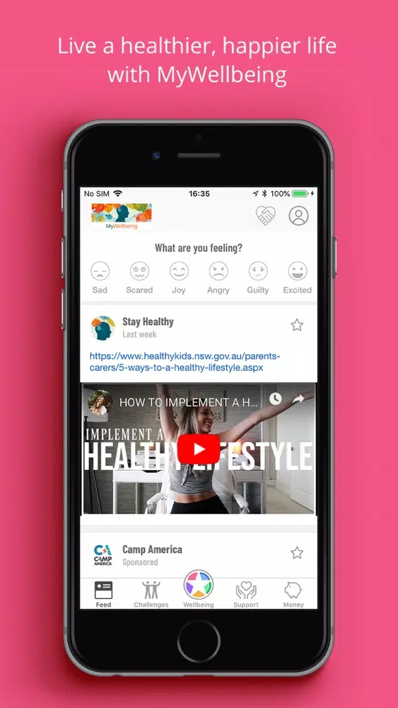 UniofLeicester Wellbeing app Ekran Görüntüleri