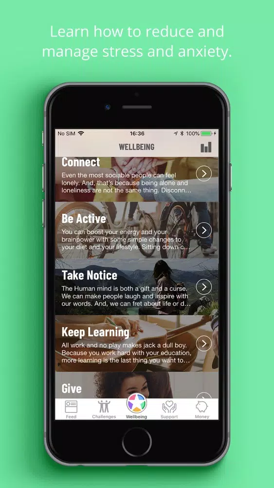 UniofLeicester Wellbeing app Ekran Görüntüleri