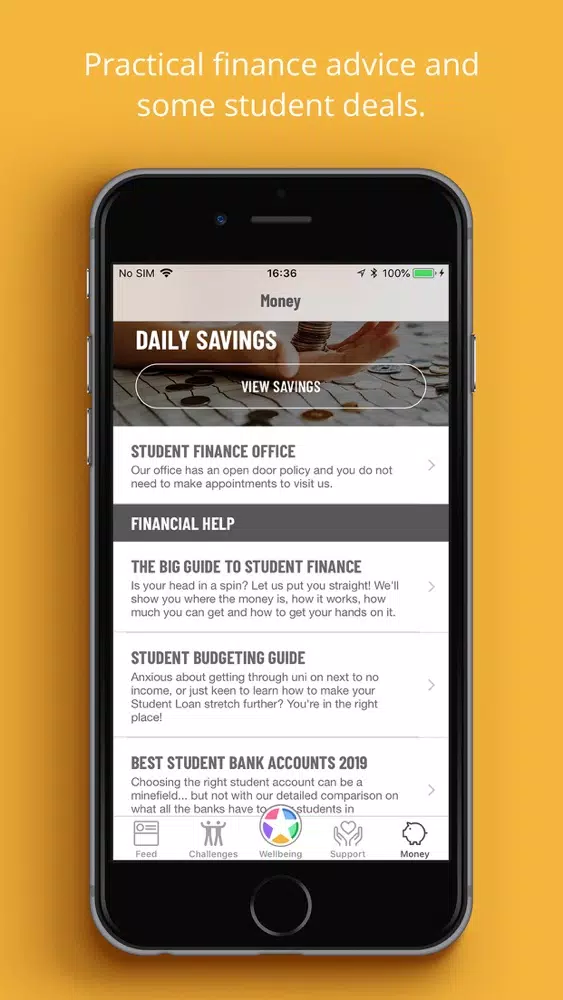 UniofLeicester Wellbeing app Ekran Görüntüleri