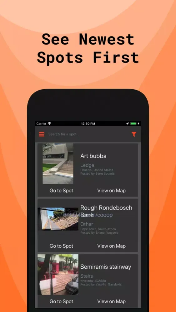 Capturas de pantalla de Own The Spot: Find Skate Spots
