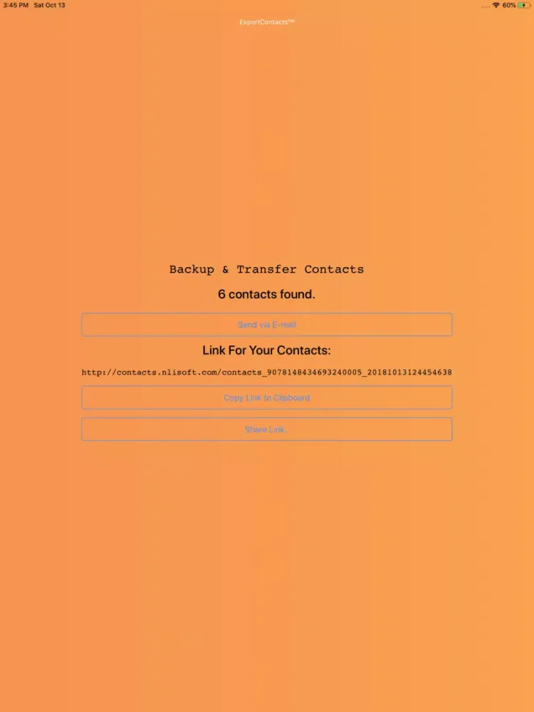 Export & Transfer Contacts iPad  Screenshots