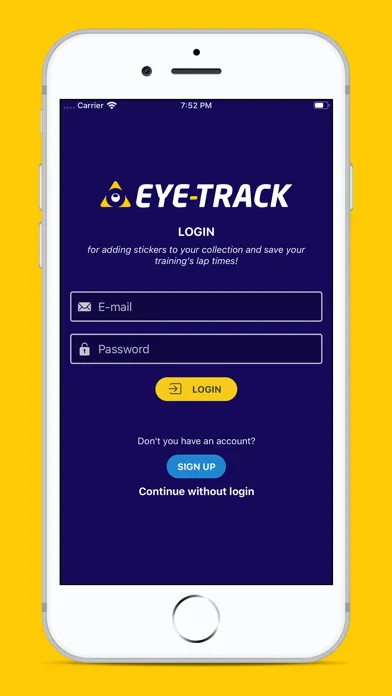 Capturas de tela do EYE-TRACK timing