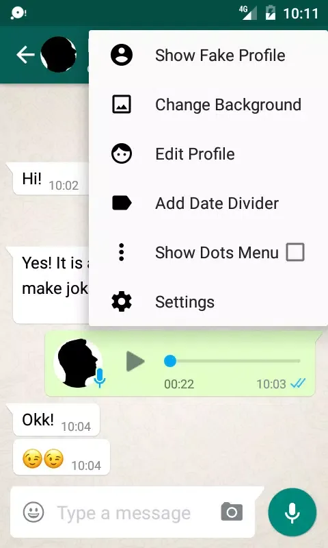 Zrzuty ekranu Fake Chat Conversations