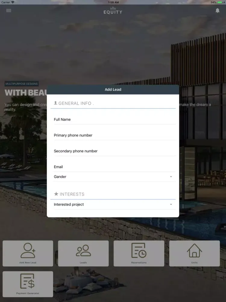Equity Development iPad  스크린샷