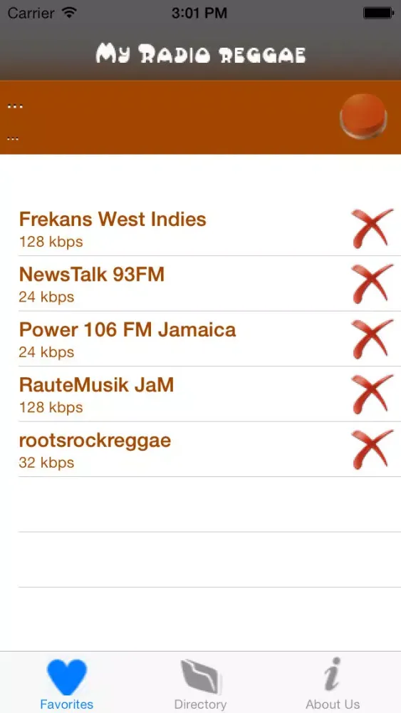 Tangkapan skrin Reggae Radios.