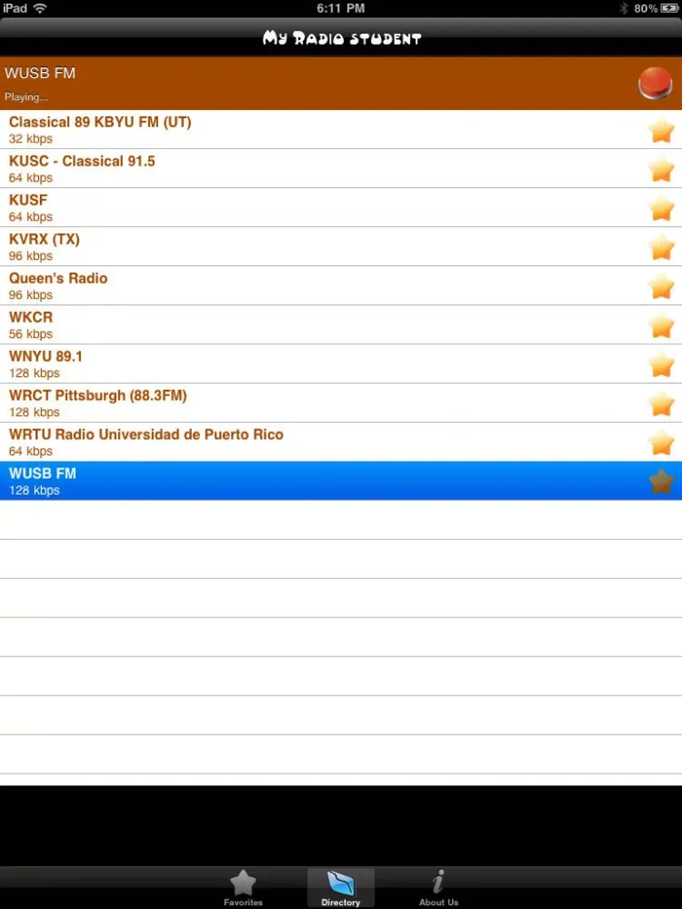 Zrzuty ekranu Student Radios iPad 