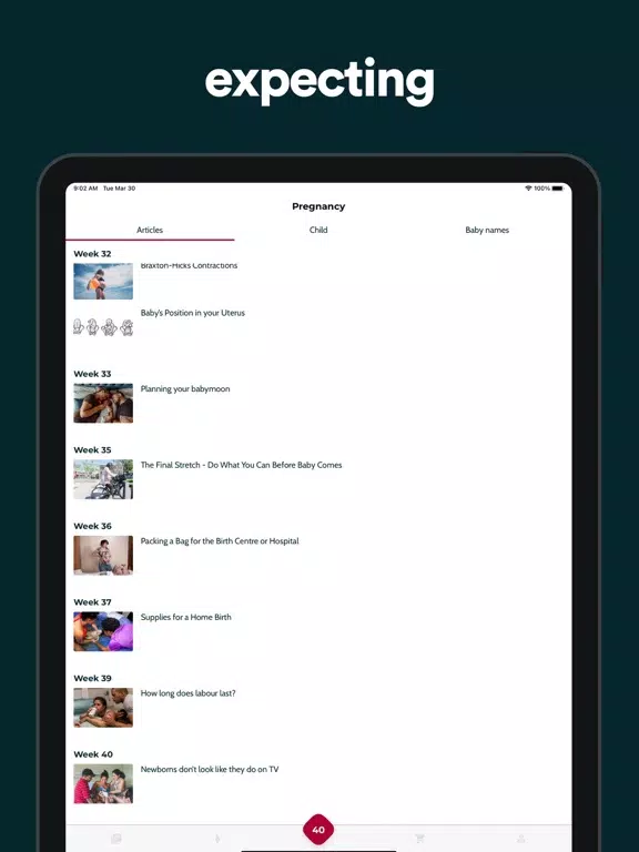 Tangkapan skrin Expecting iPad 