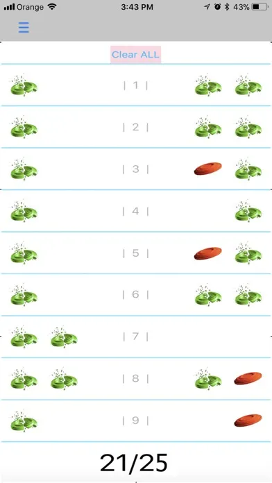 Captures d'écran de skeet score card