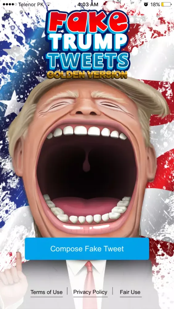 Screenshot di Fake Trump Tweets Golden Version