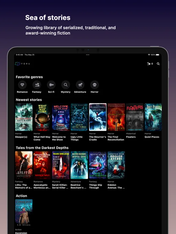 Yoru Stories: Fiction & Novels iPad 應用截圖