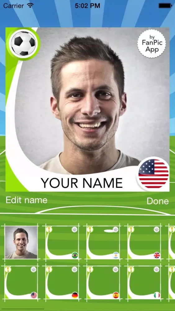 FanPic Football App – US Soccer Fan Photo Frames سکرین شاٹس
