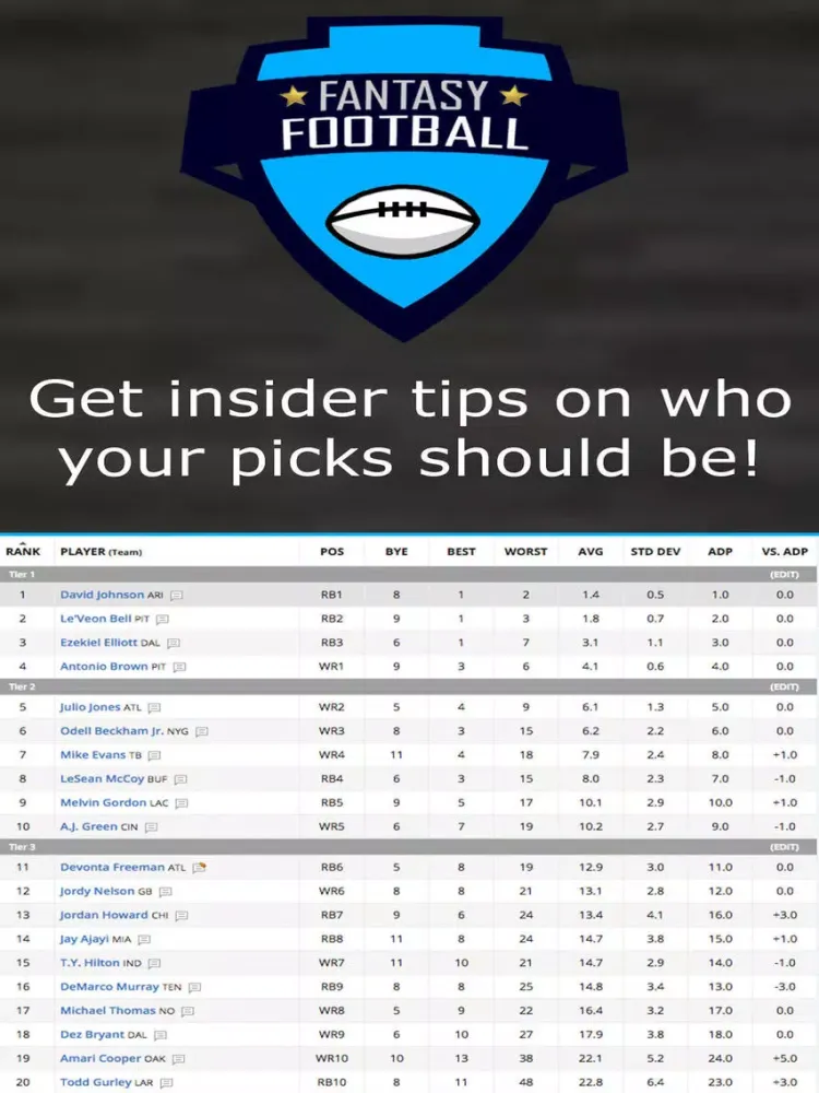 Fantasy Football Cheat Sheet iPad  Screenshots