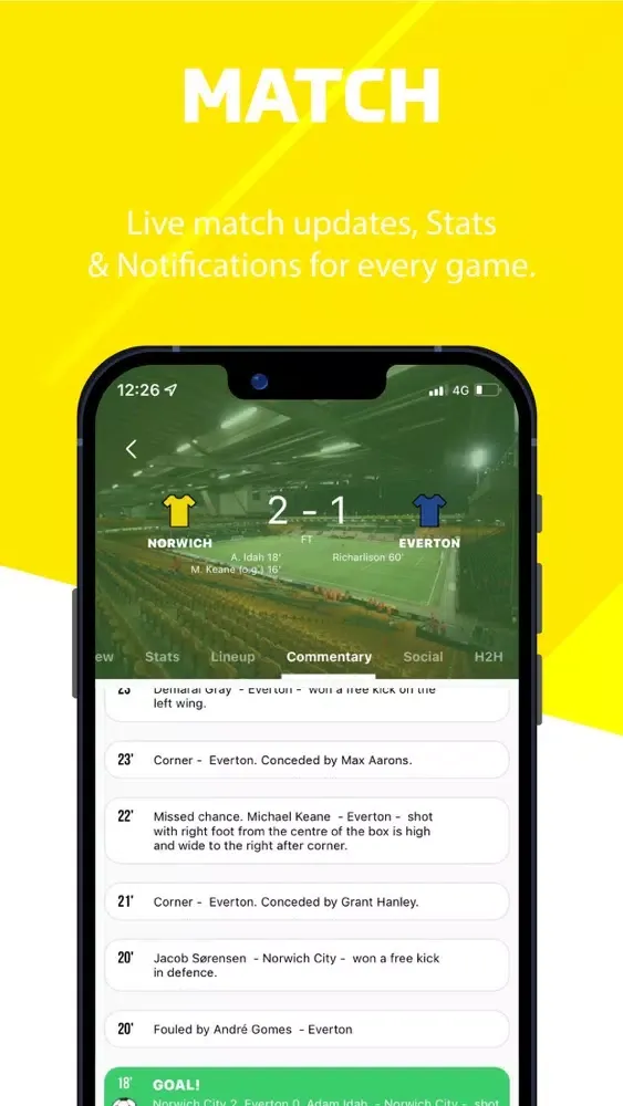 The Yellows - Live Scores स्क्रीनशॉट
