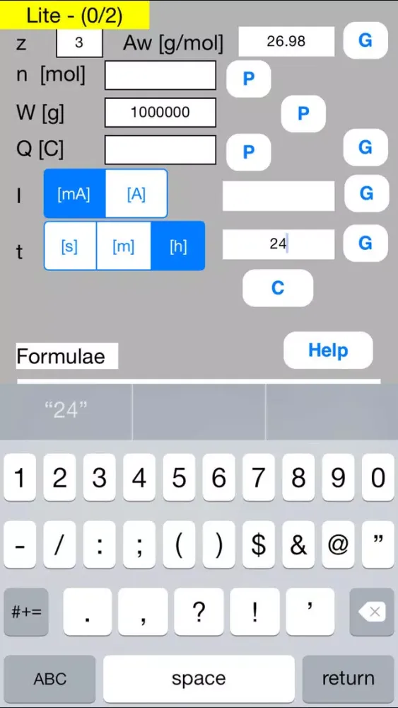 Faraday Calculator mini Lite 스크린샷