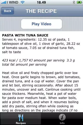 Capturas de pantalla de Video Recipes - Pasta
