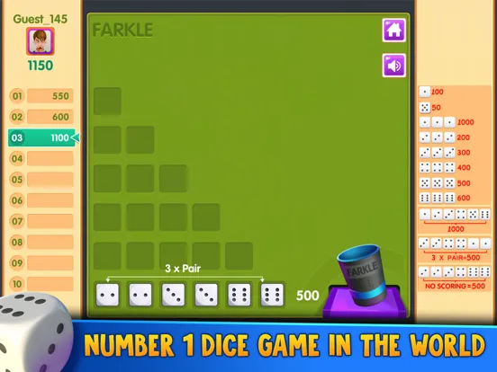Tangkapan skrin Farkle++ iPad 