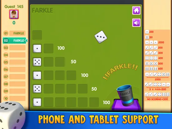 Tangkapan skrin Farkle++ iPad 