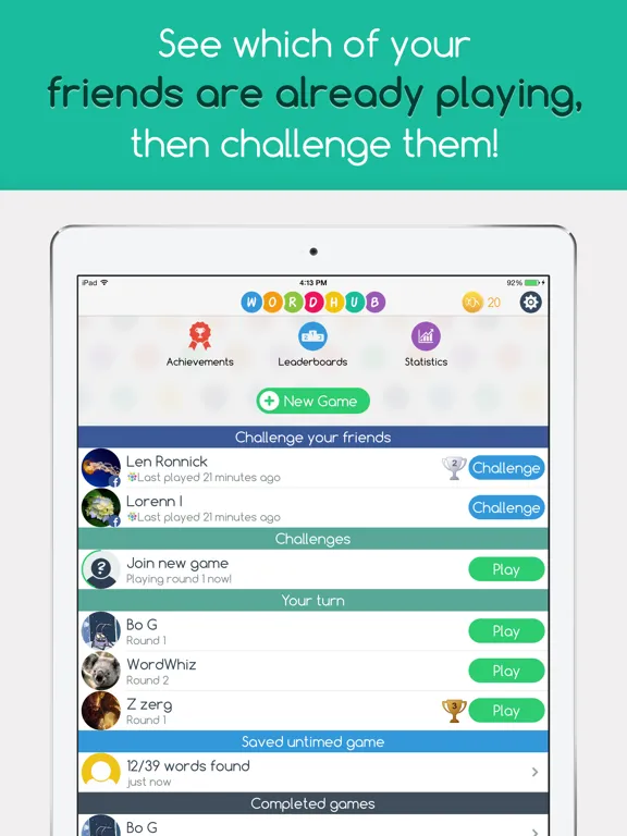 Capturas de pantalla de WordHub iPad 
