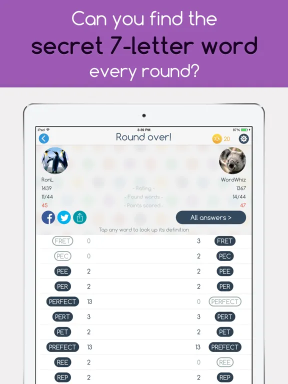 Capturas de pantalla de WordHub iPad 
