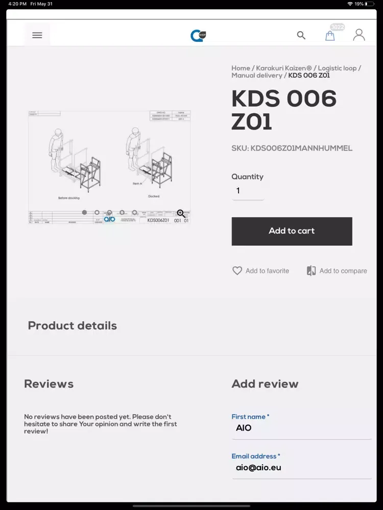 Zrzuty ekranu AIO Eshop iPad 