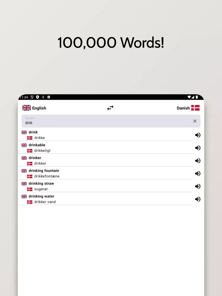 Скриншоты Danish-English Dictionary