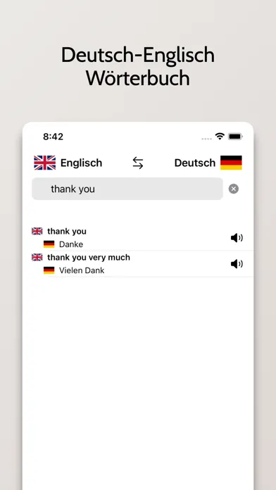 Tangkapan skrin Englisch-Deutsch Wörterbuch