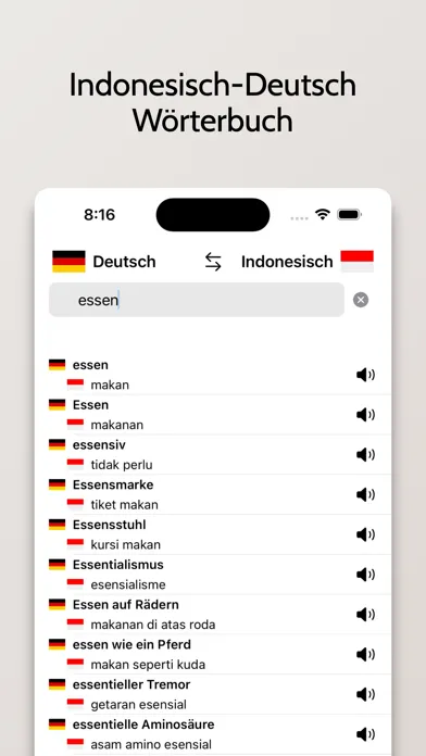 Indonesisch-Deutsch Wörterbuch Ekran Görüntüleri