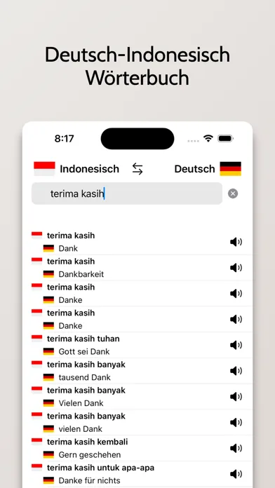 Indonesisch-Deutsch Wörterbuch Ekran Görüntüleri