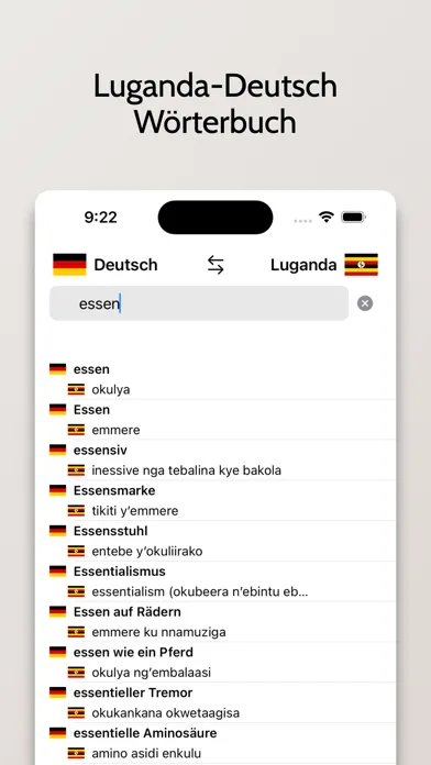 Zrzuty ekranu Luganda-Deutsch Wörterbuch