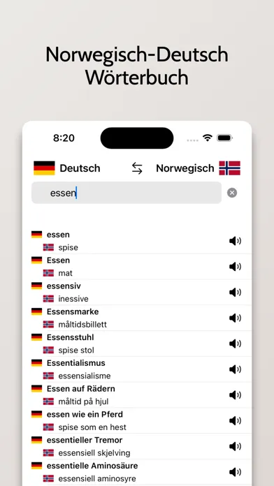 Norwegisch-Deutsch Wörterbuch स्क्रीनशॉट
