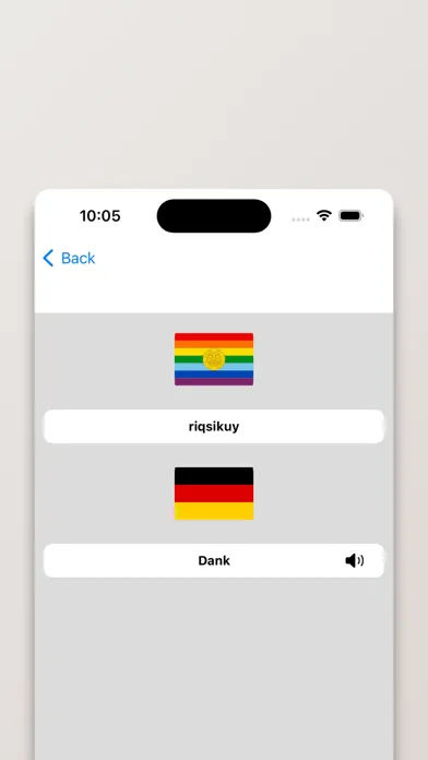 Capturas de pantalla de Quechua-Deutsch Wörterbuch