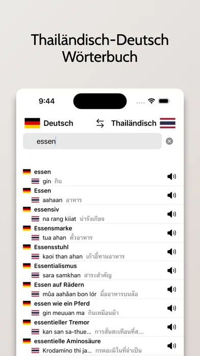 Zrzuty ekranu Thailändisch-Deutsch