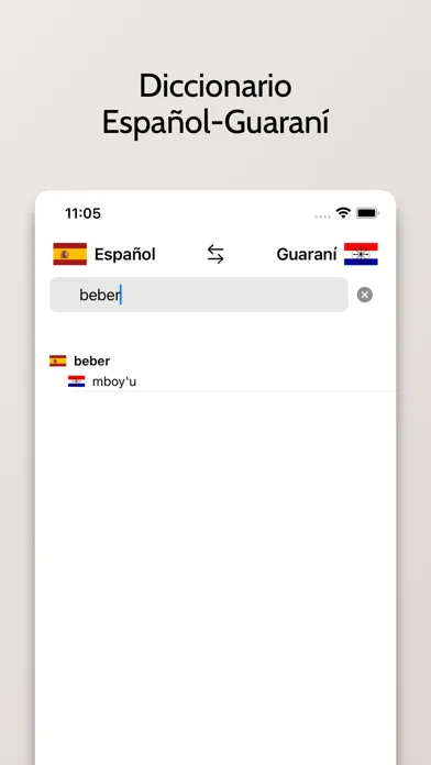 Tangkapan layar Diccionario Guaraní-Español