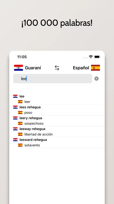 Tangkapan layar Diccionario Guaraní-Español