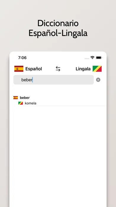 Tangkapan skrin Diccionario Lingala-Español